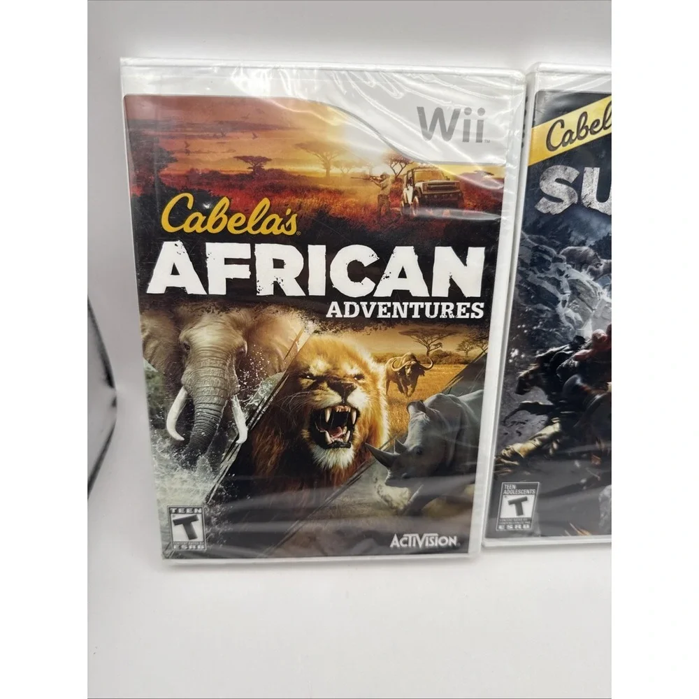 Cabela's African Adventures + Survival Wii Bundle Both Factory Sealed NEW